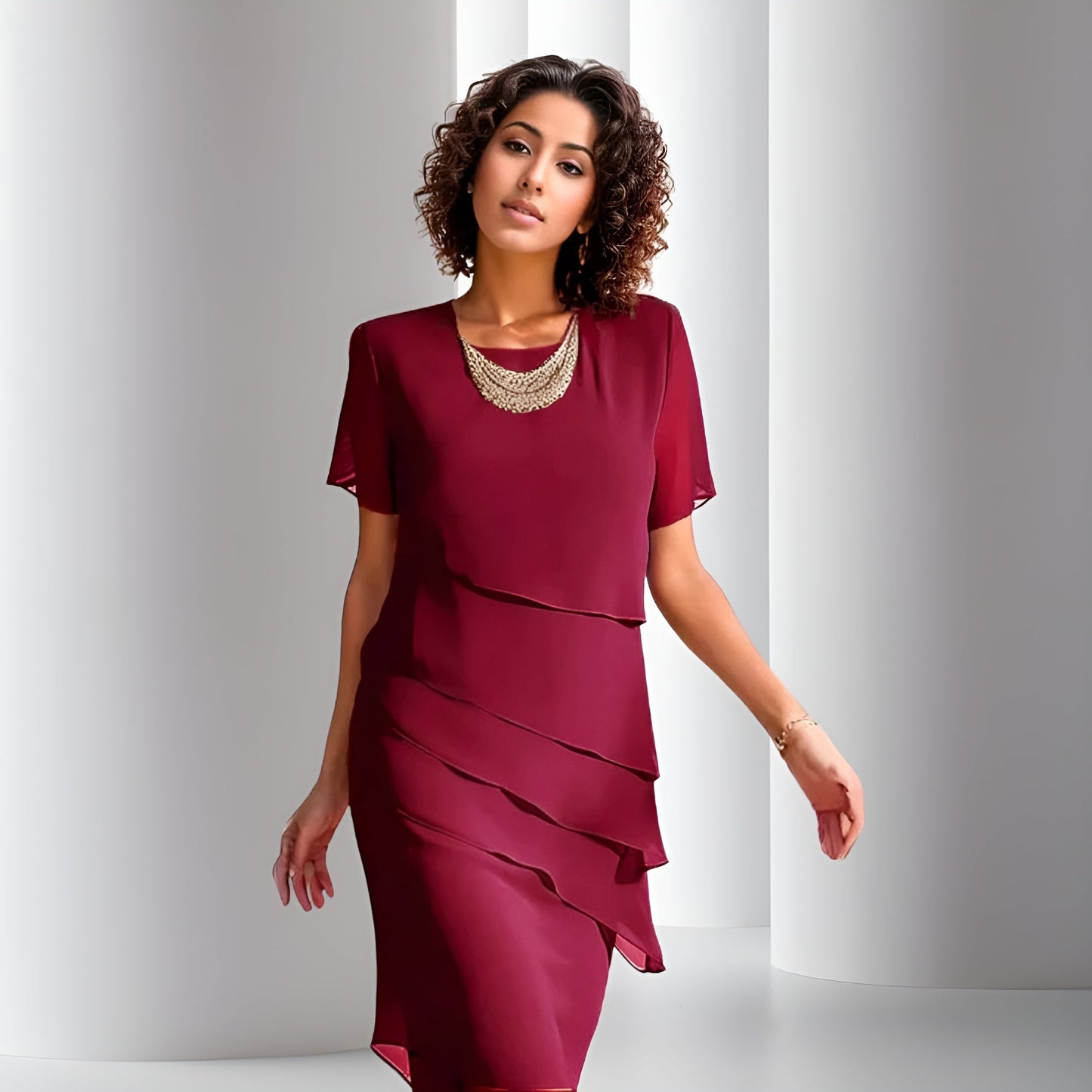 Amélie™ | Plisserad Chiffonklänning