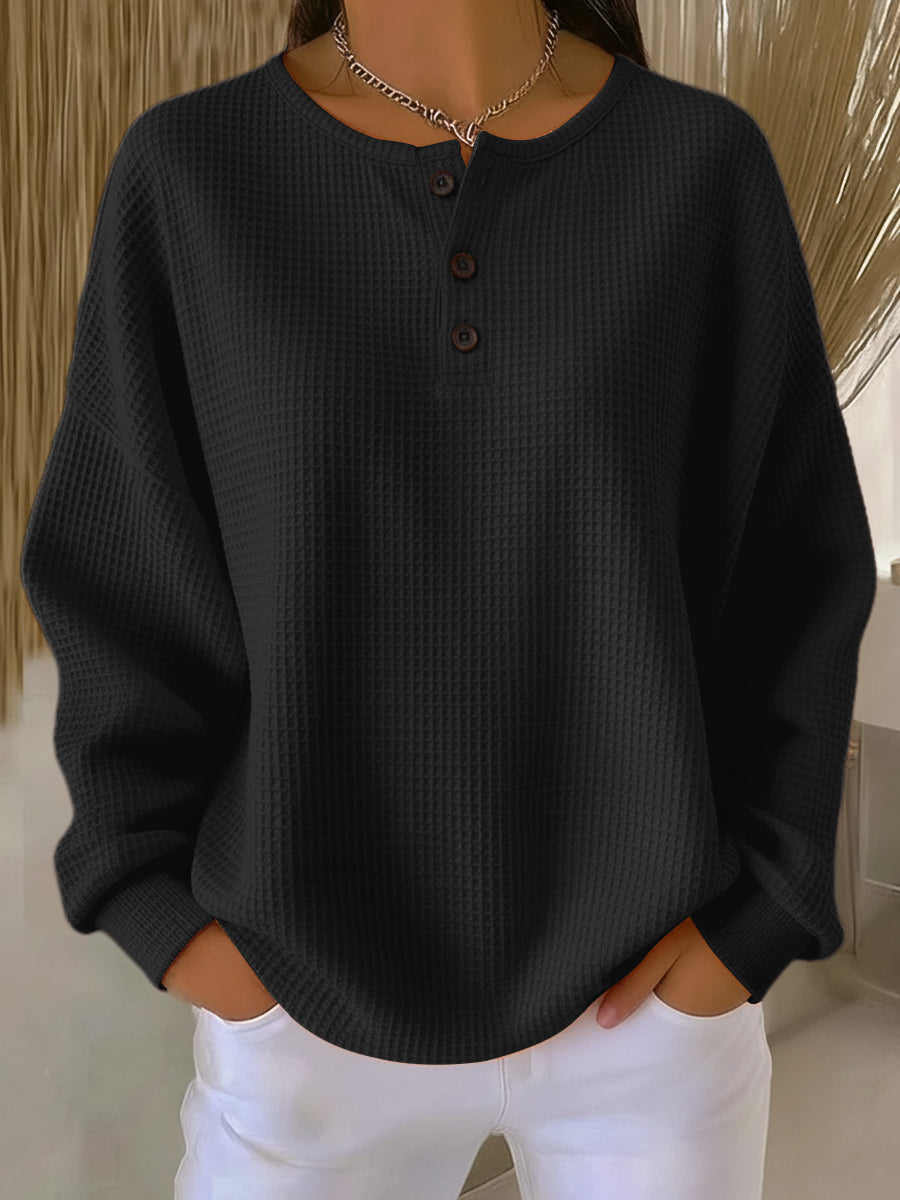 Annelie™ | Stilig Avslappnad Henley Topp