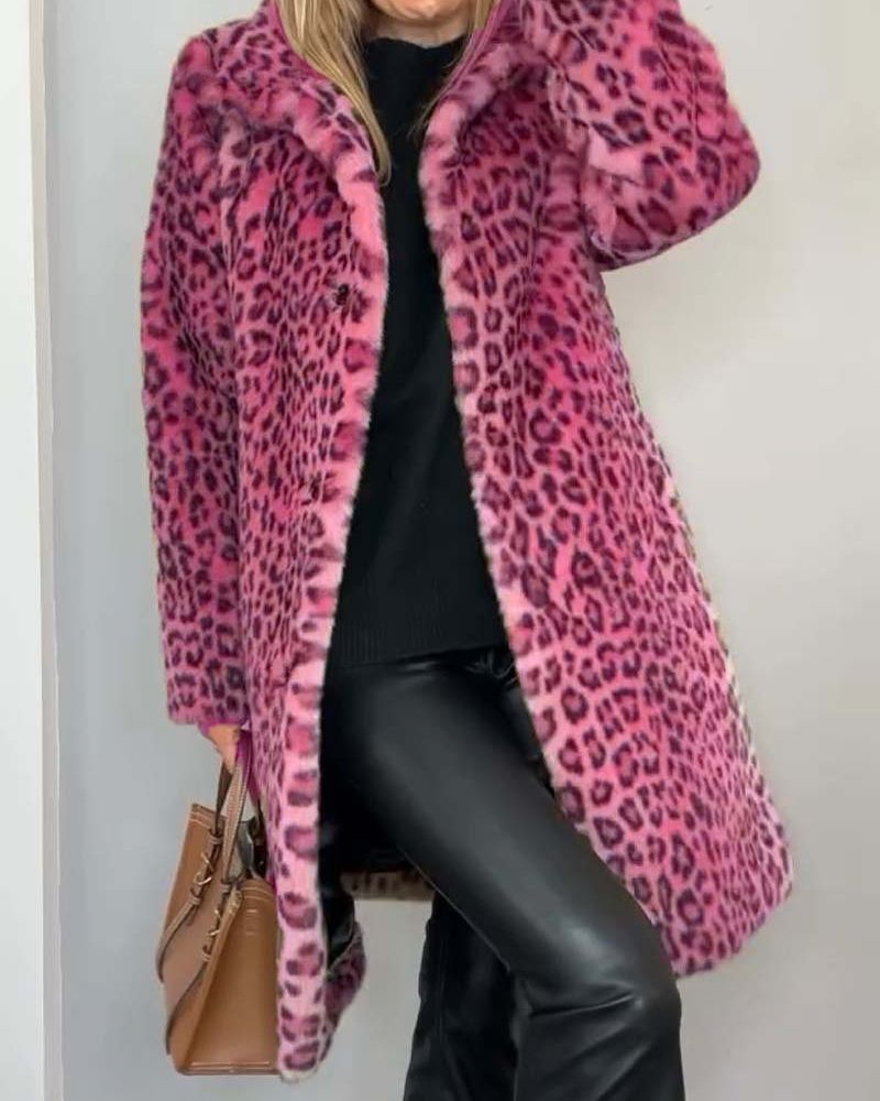 Lisbet™ | Lång mjuk kappa med leopardmönster