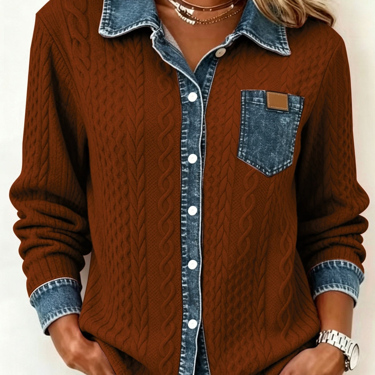 Cozy Denim Knit Cardigan