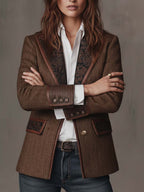 Rosaline | Herringbone Panel Blazer