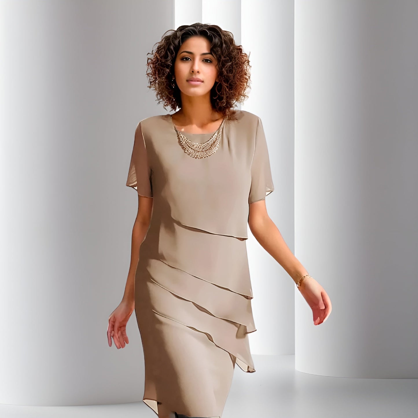 Amélie™ | Plisserad Chiffonklänning