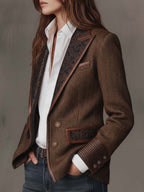 Rosaline | Herringbone Panel Blazer