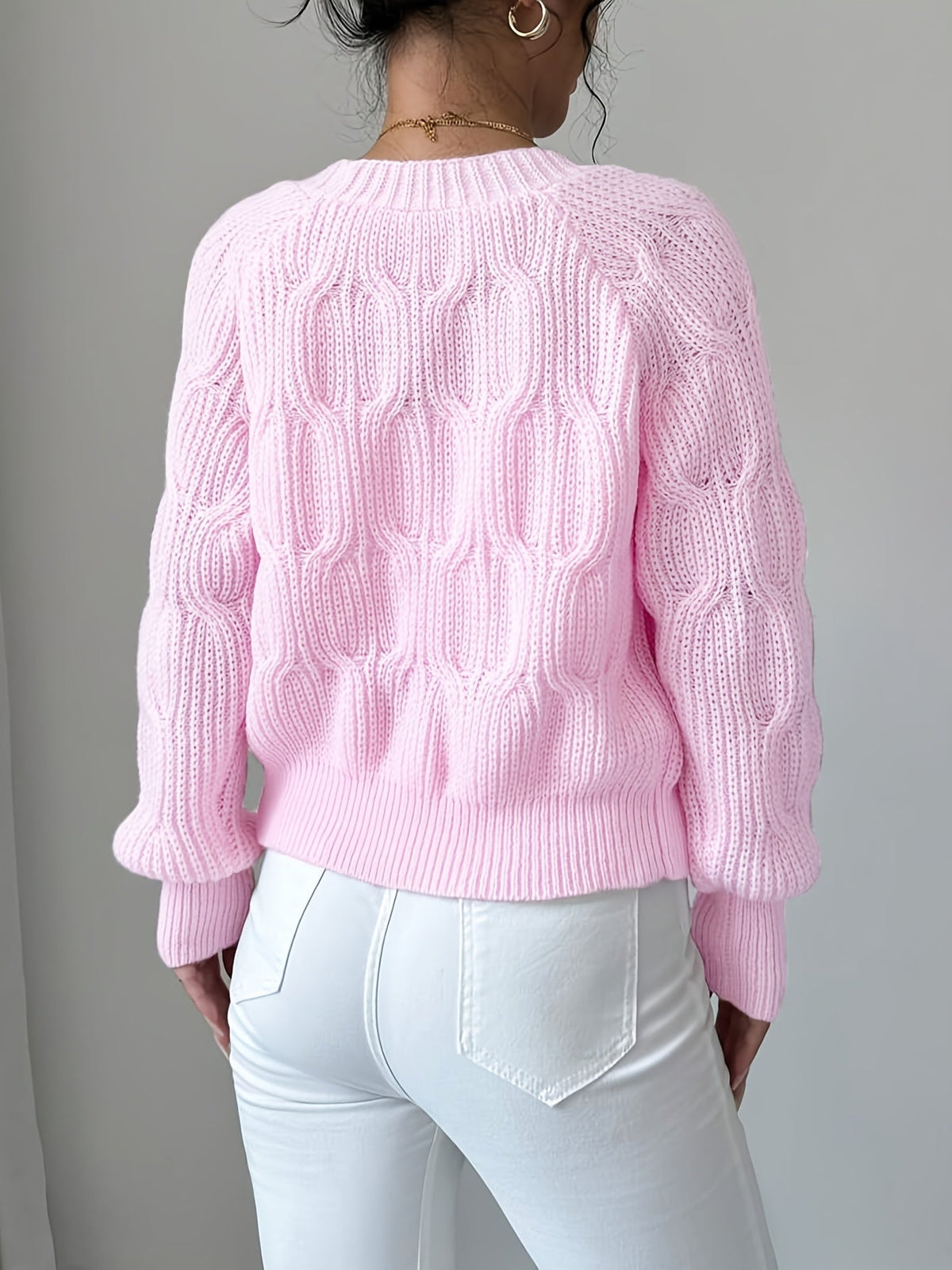 Elowen | Women's Bow Detail V Neck Knit Cardigan
