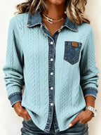 Cozy Denim Knit Cardigan