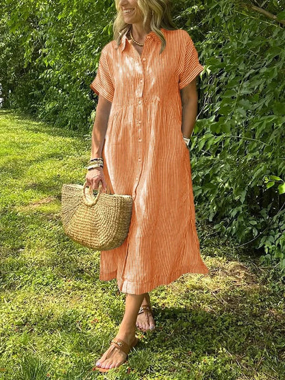 Wilma™ | Randig skjortklänning med tidlös elegans