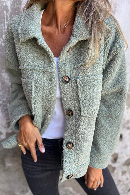 Eva™ | Mysig teddyjacka med eleganta knappar
