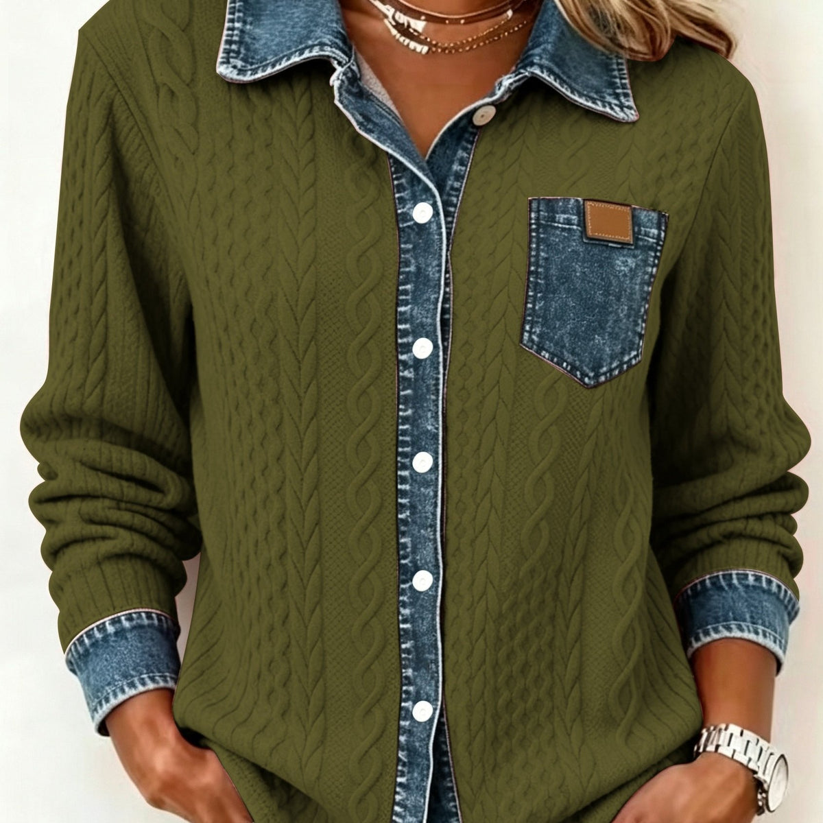 Cozy Denim Knit Cardigan