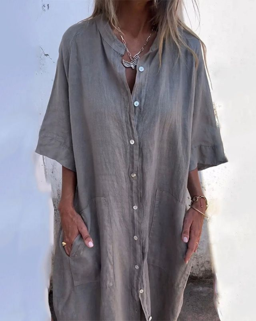 Alva™ | Ibiza-stil skjortklänning med avslappnad elegans