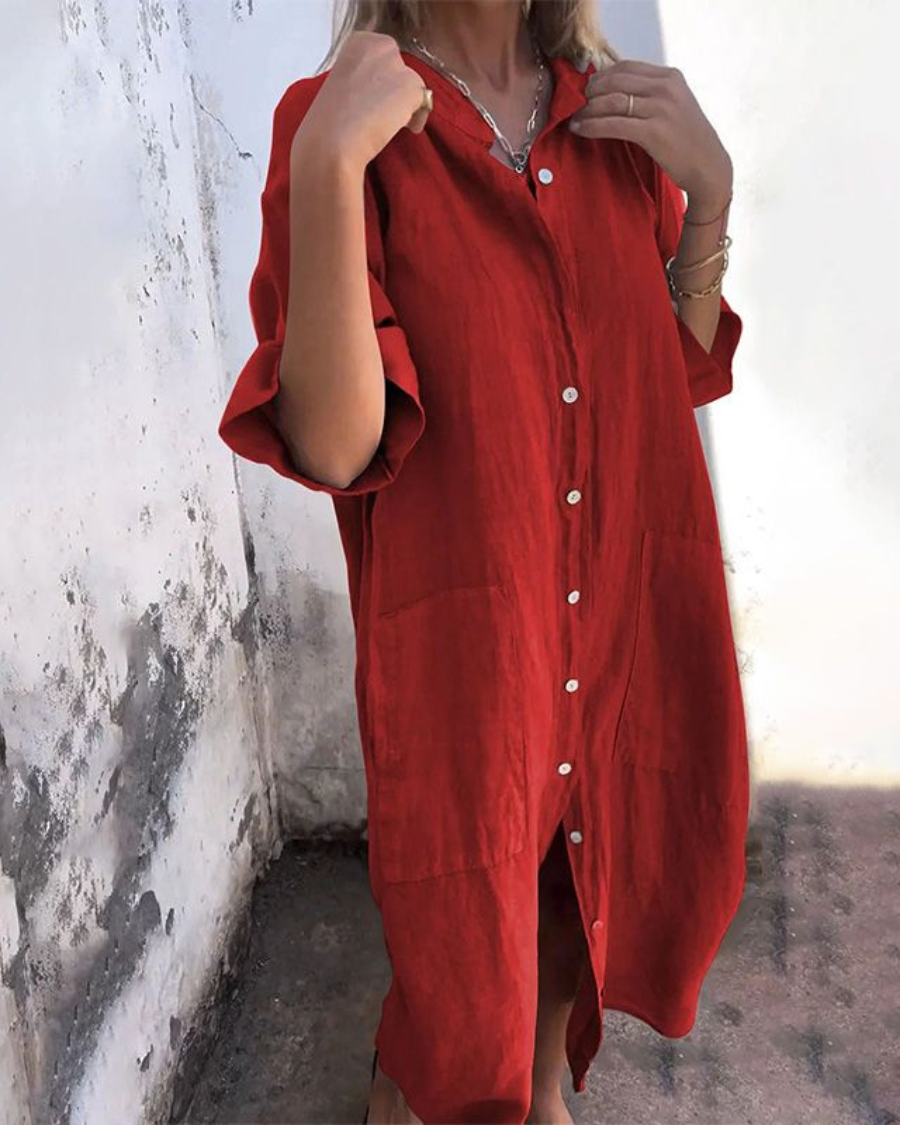 Alva™ | Ibiza-stil skjortklänning med avslappnad elegans