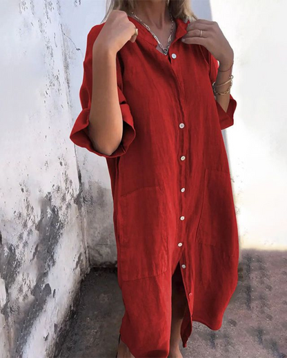 Alva™ | Ibiza-stil skjortklänning med avslappnad elegans