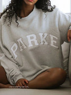 Varsity Oversized Sweatshirt Grey with White Letters