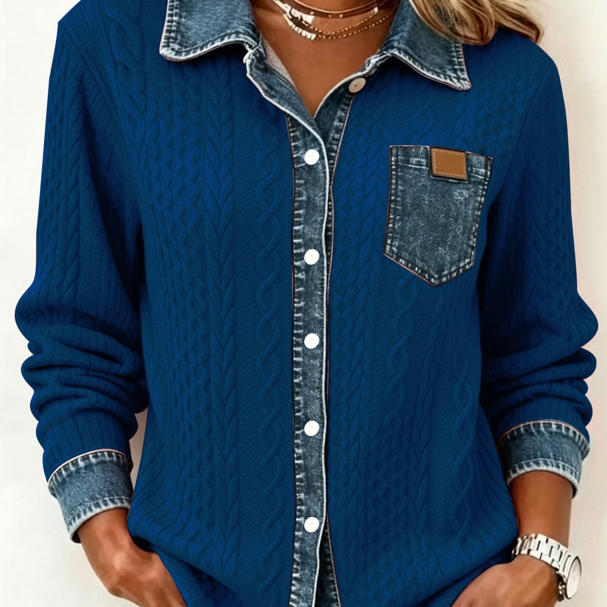 Cozy Denim Knit Cardigan