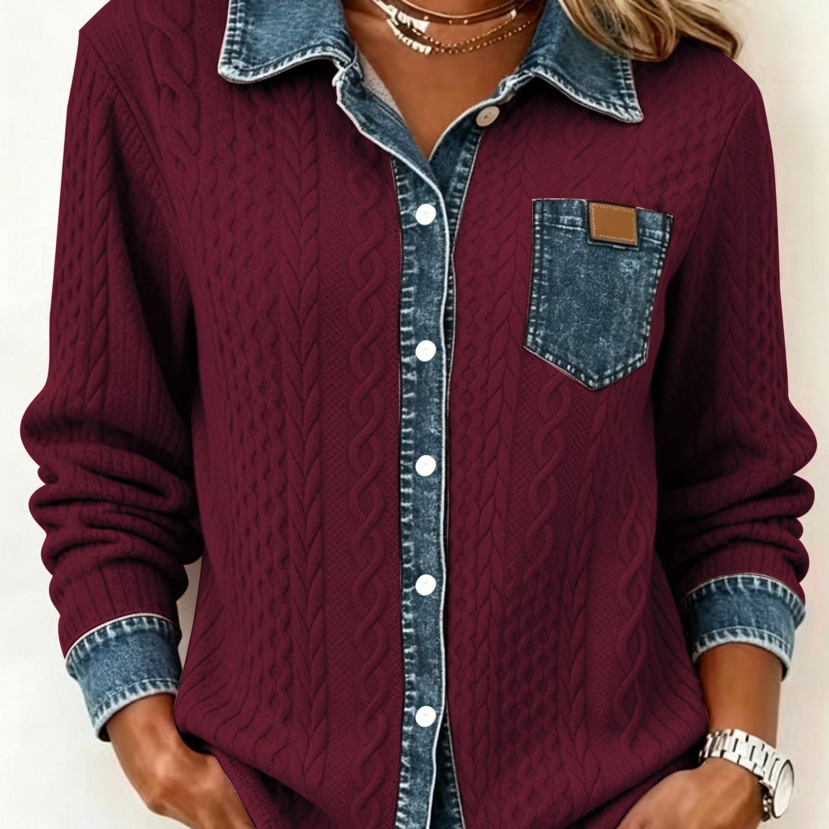 Cozy Denim Knit Cardigan