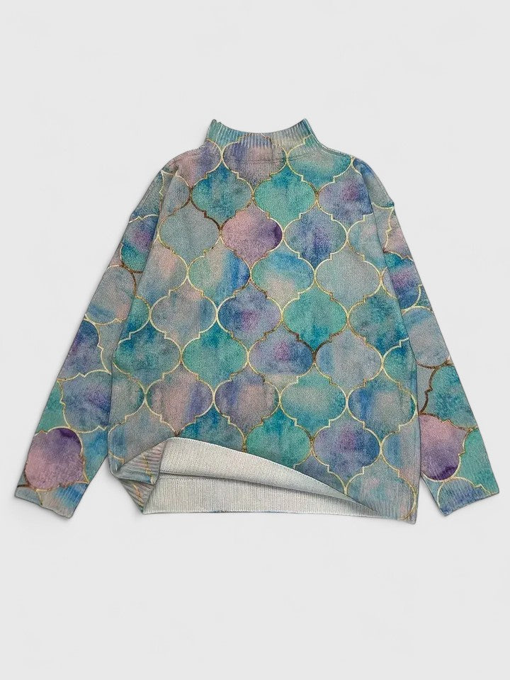 Ulla™ | Stickad tröja med färg och elegans