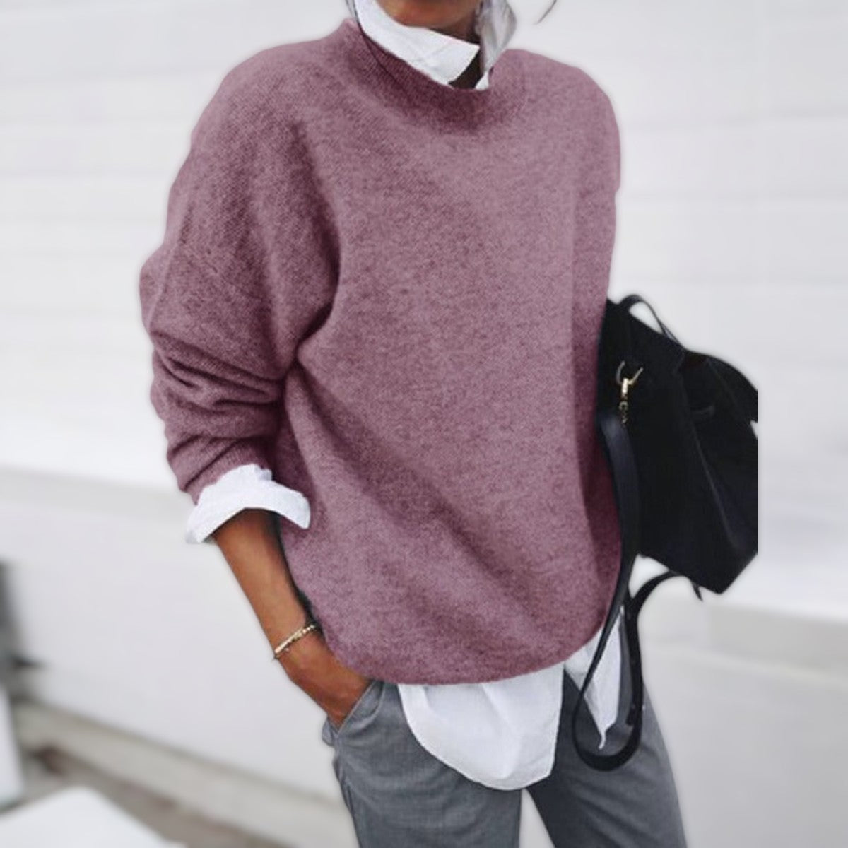 Women's Loose Fit Cashmere Sweater - Soft and Comfortable