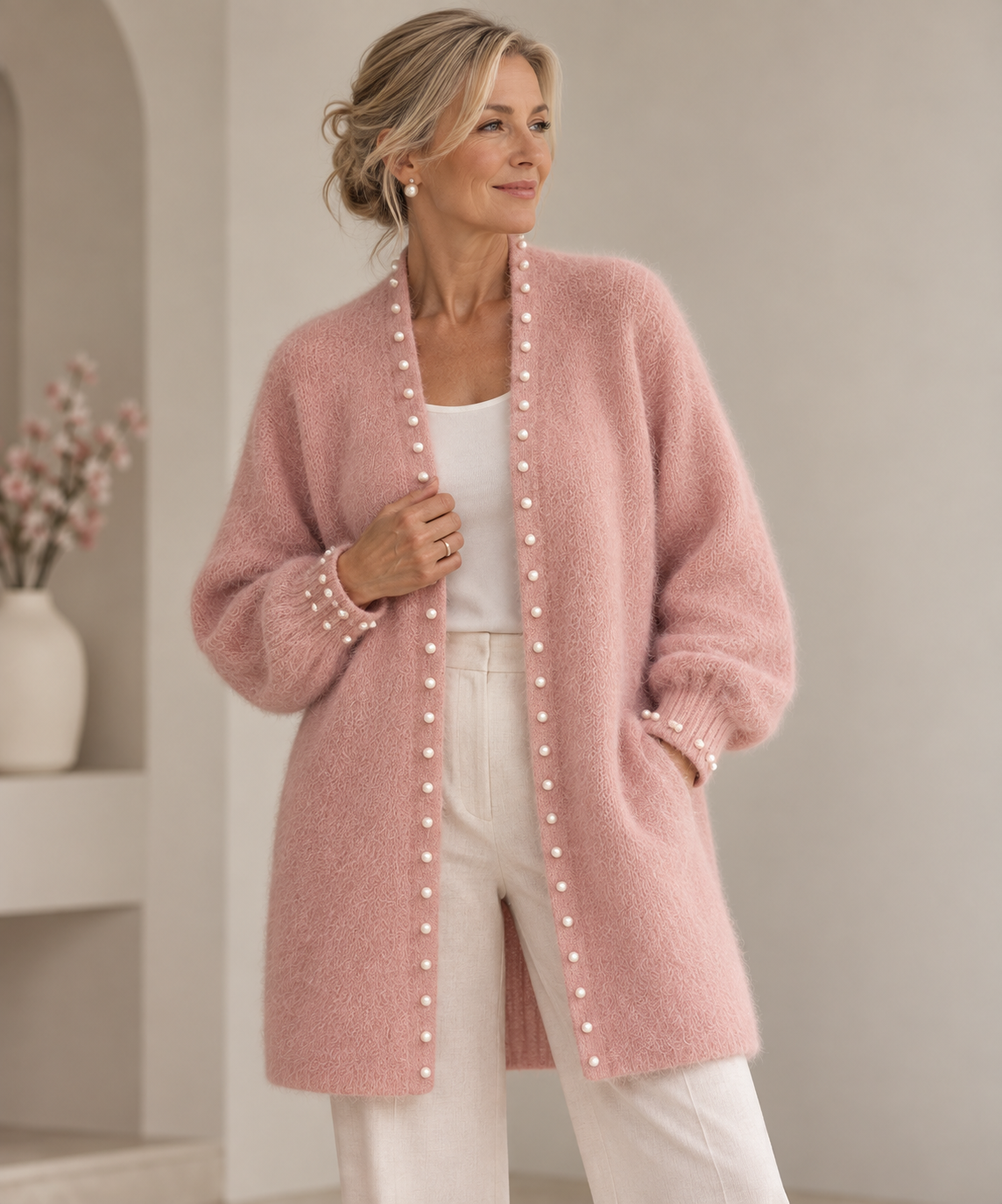 Élise™ – Luxe Pearl Cardigan