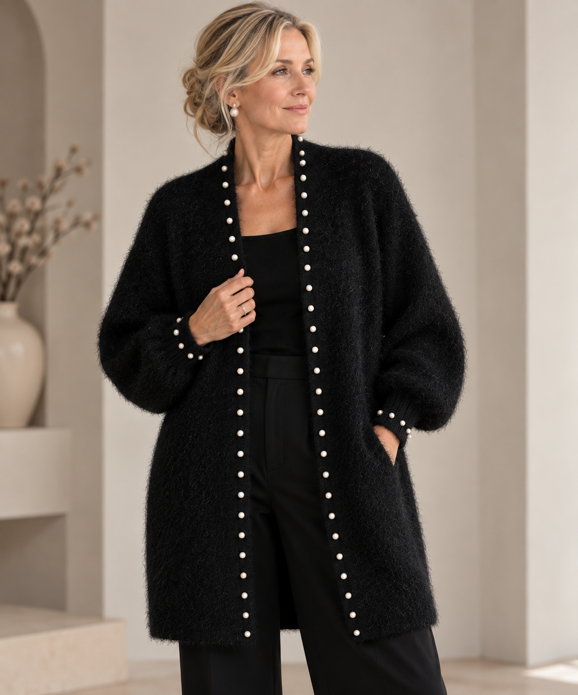 Élise™ – Luxe Pearl Cardigan