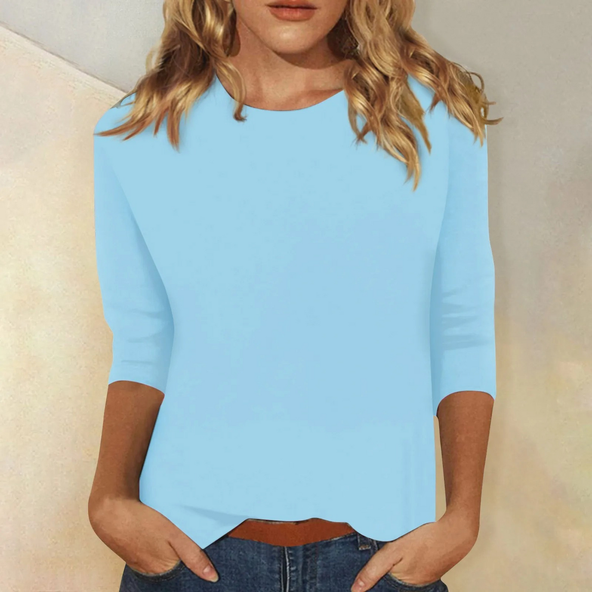 Women’s Relaxed Fit Long Sleeve Round Neck Top