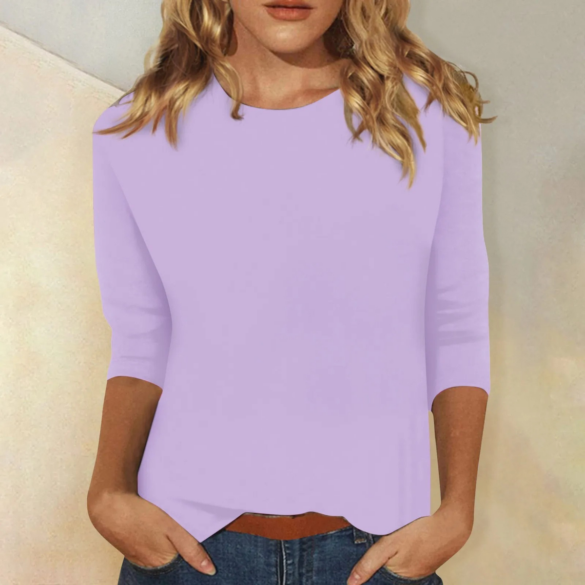 Women’s Relaxed Fit Long Sleeve Round Neck Top