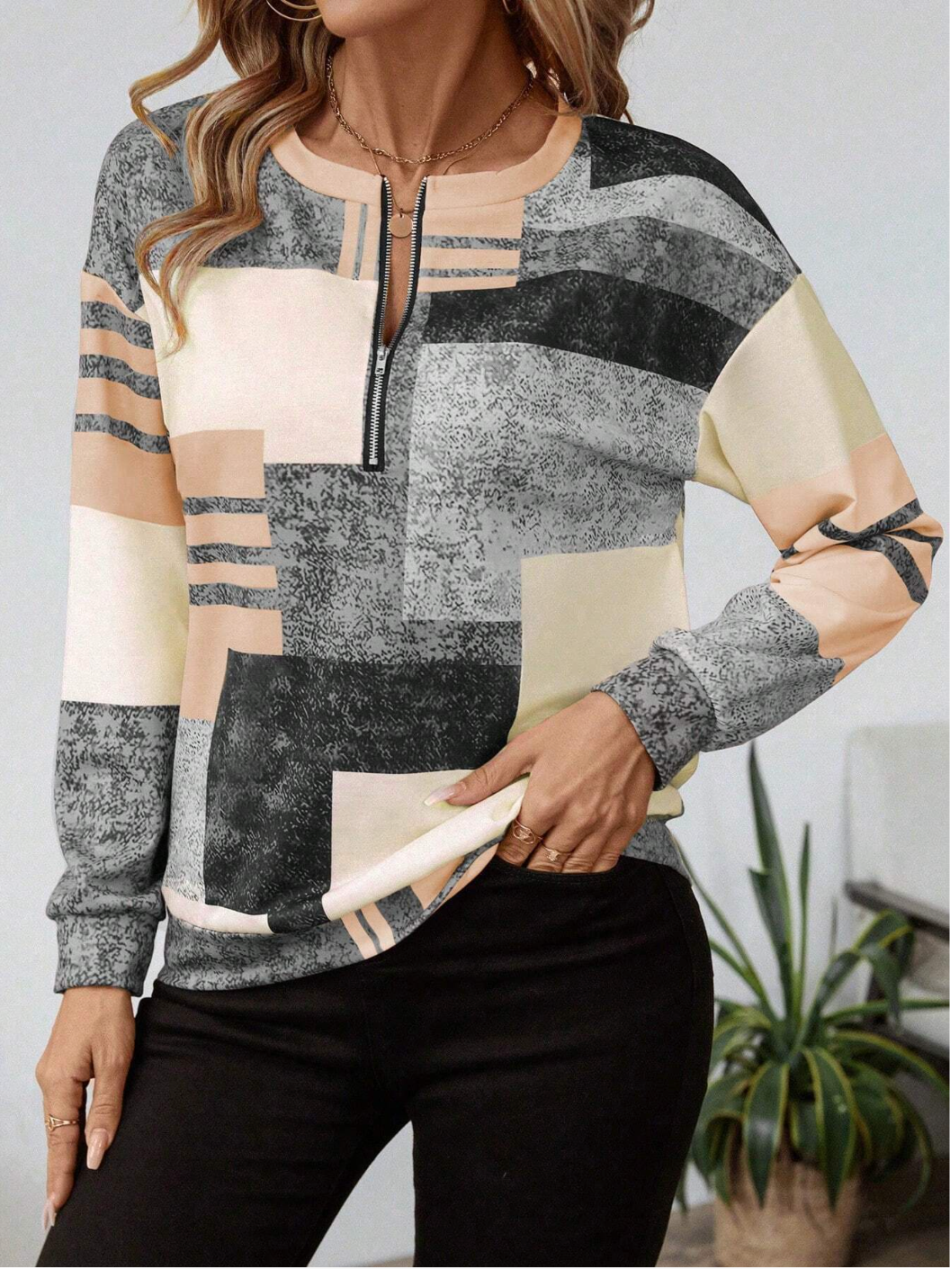 Lovis™ | Grafisk zip-tröja