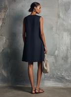 Aubrey™ | Navy Sleeveless Round Neck Mini Dress