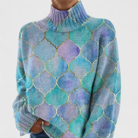 Ulla™ | Stickad tröja med färg och elegans