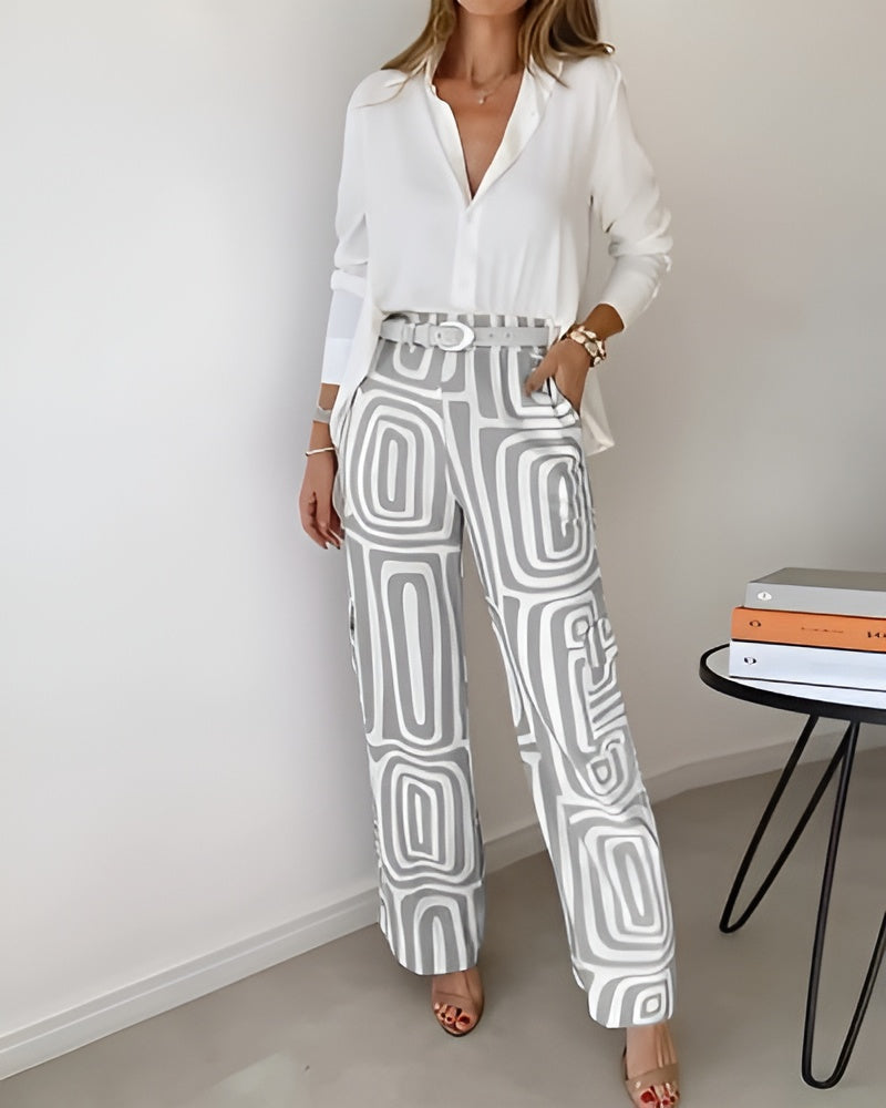 Sigrid™ | Eleganta Byxor med Fri Blus