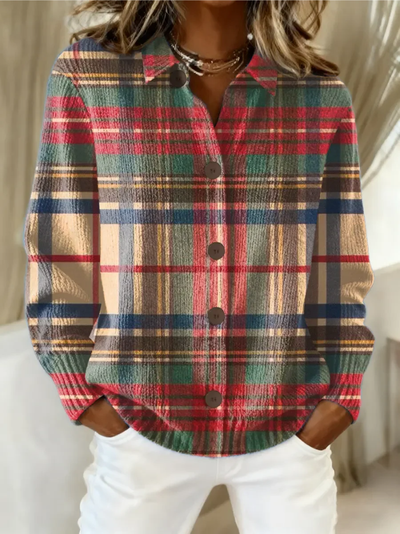 Estelle | Multicolor Plaid Button Cardigan