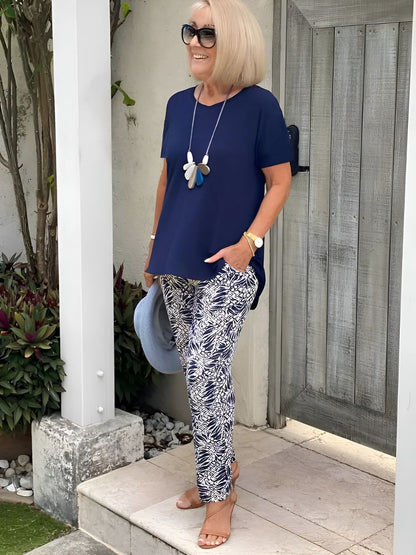 Elna™ | Casual Tvådelat Blommigt Set