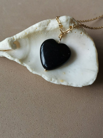 Zélie™ | Hjärthalsband Svart Onyx