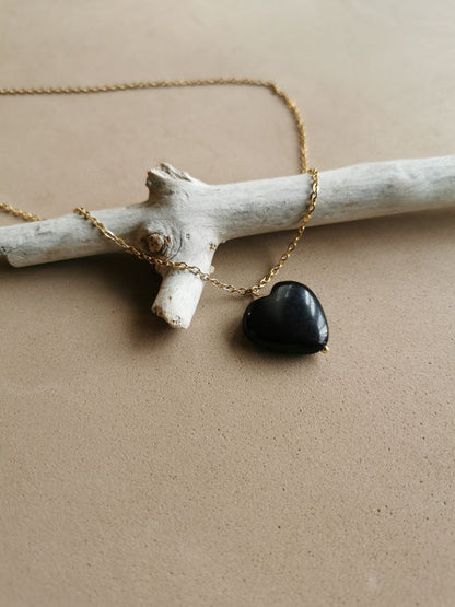 Zélie™ | Hjärthalsband Svart Onyx