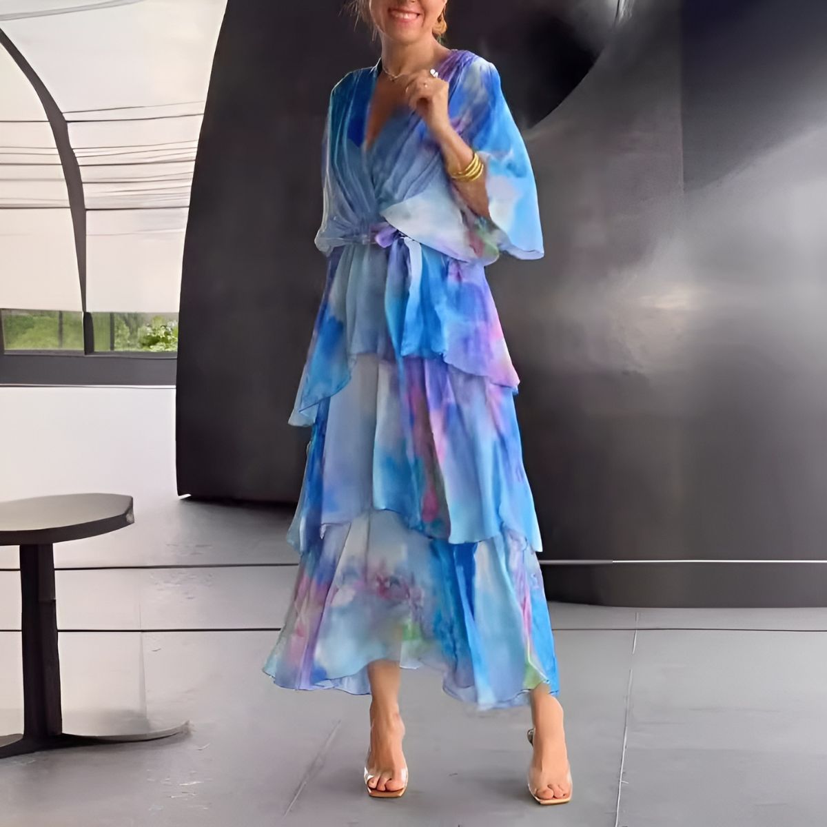Sylviane™ | Blommig Lagerklänning
