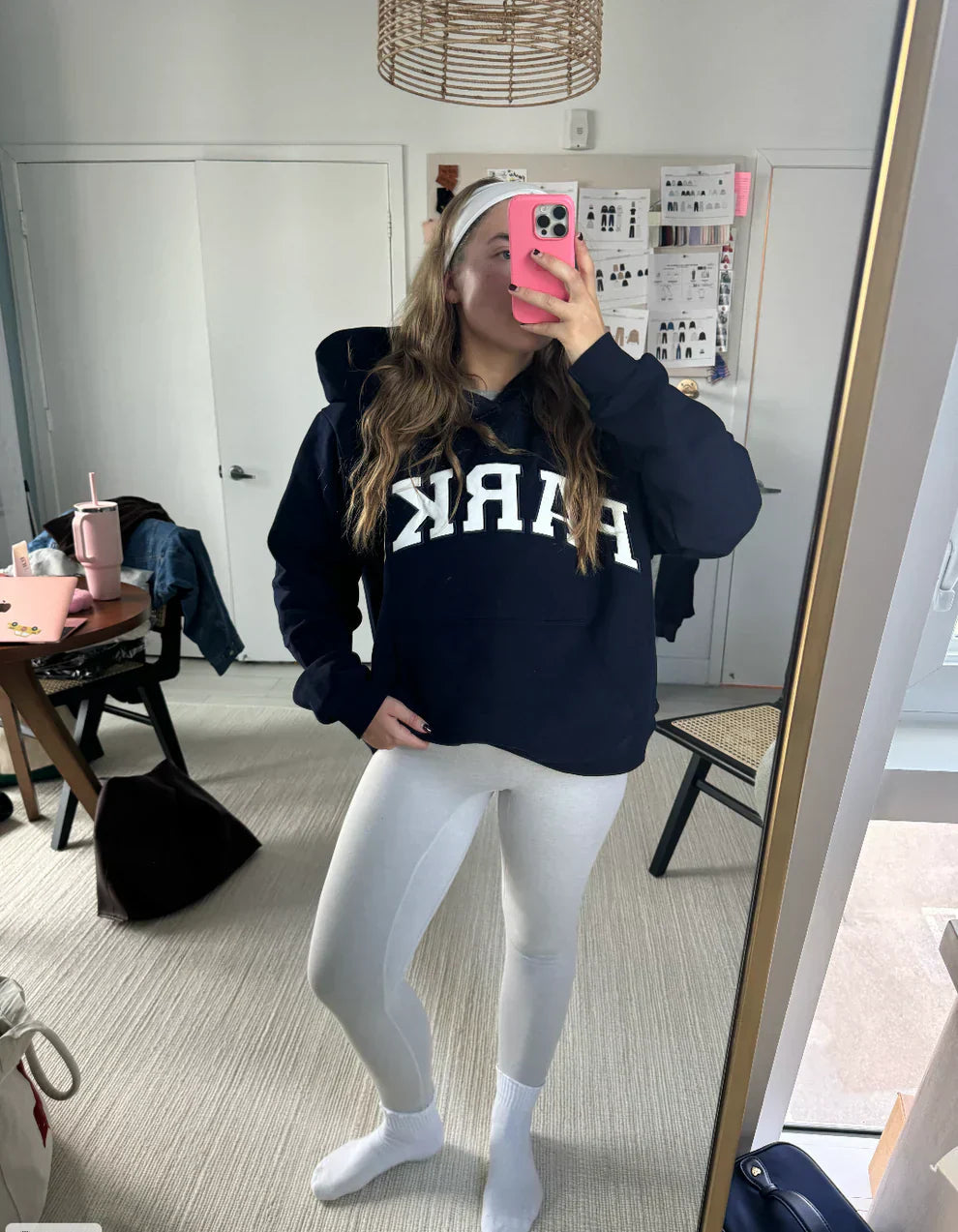 Women's Oversized Hoodie with Chenille Lettering