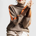 Harriet | Cosy Chevron Knit High Neck Winter Jumper