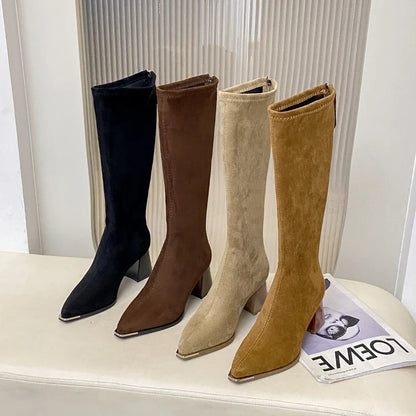 Ursula™ | Eleganta höga stövlar med stabil klack