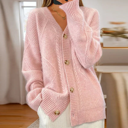 Charlotte™ | Mysig Kabelstickad Kofta