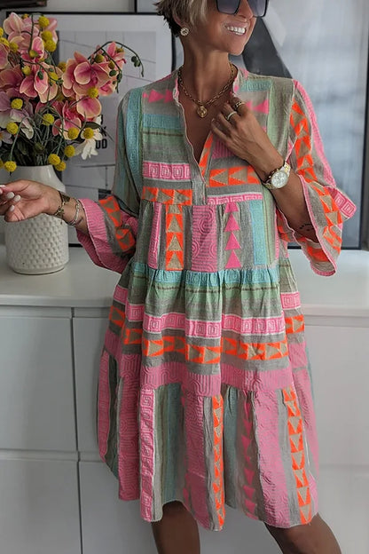 Saga™ | Boho-lagerklänning med sväng