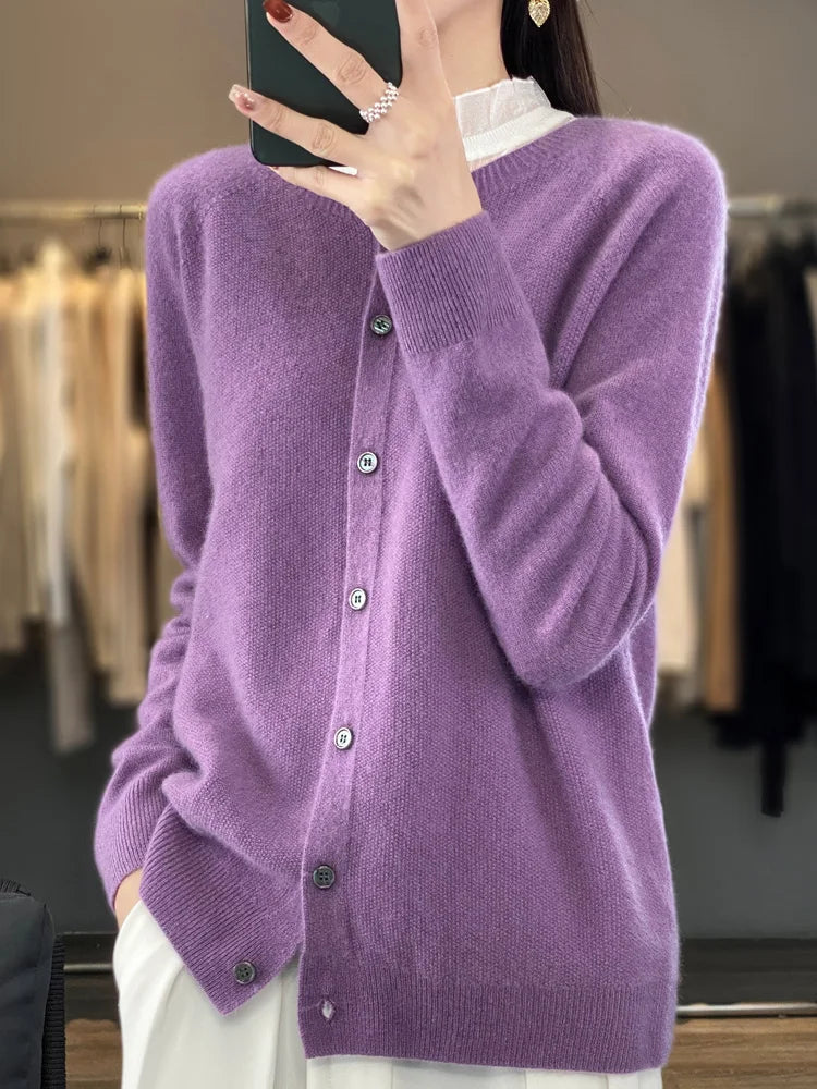 Vera | Cosy Round Neck Button Knitted Winter Cardigan