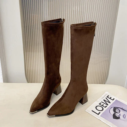 Ursula™ | Eleganta höga stövlar med stabil klack