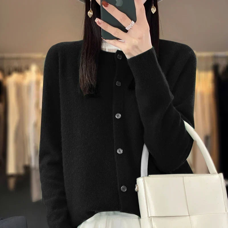 Vera | Cosy Round Neck Button Knitted Winter Cardigan