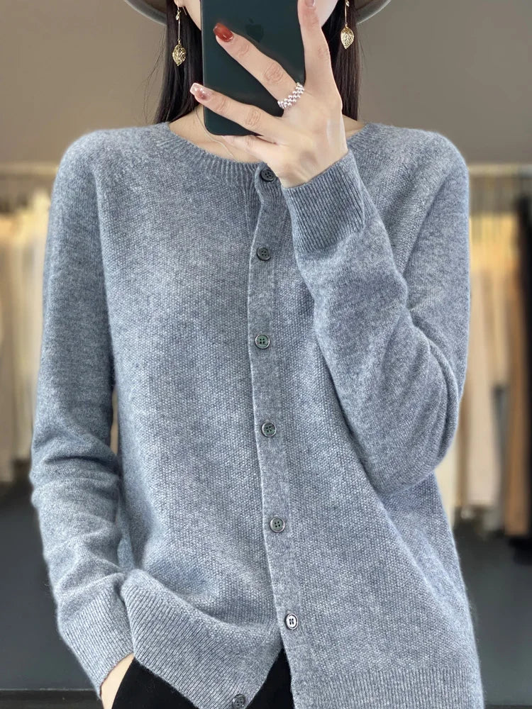 Vera | Cosy Round Neck Button Knitted Winter Cardigan