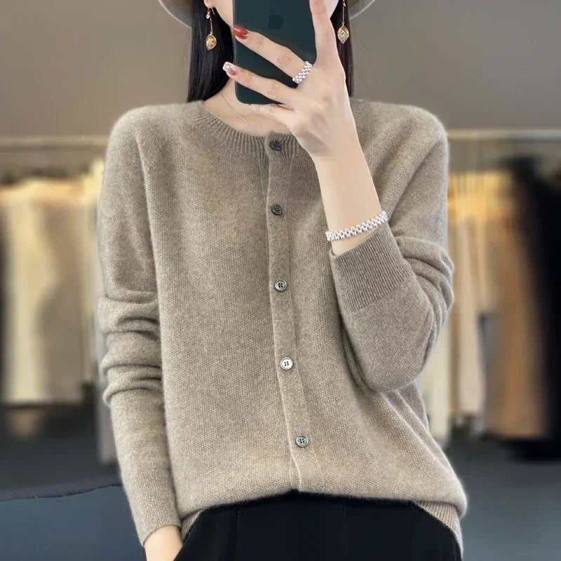 Vera | Cosy Round Neck Button Knitted Winter Cardigan