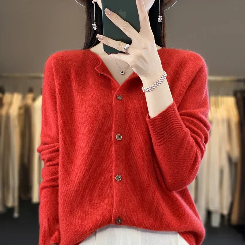 Vera | Cosy Round Neck Button Knitted Winter Cardigan