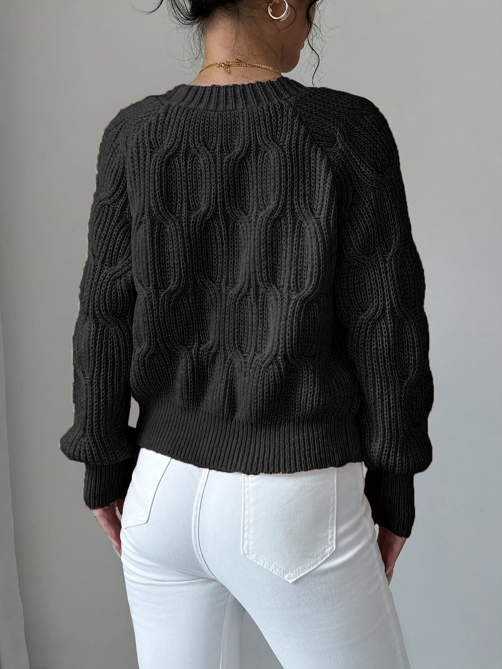 Elowen | Women's Bow Detail V Neck Knit Cardigan