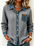 Cozy Denim Knit Cardigan