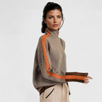 Harriet | Cosy Chevron Knit High Neck Winter Jumper