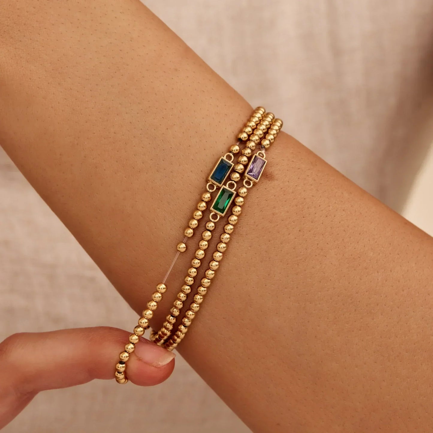 Kyra™ | Födelsestenarmband med Guldpärlor | 1+1 Gratis