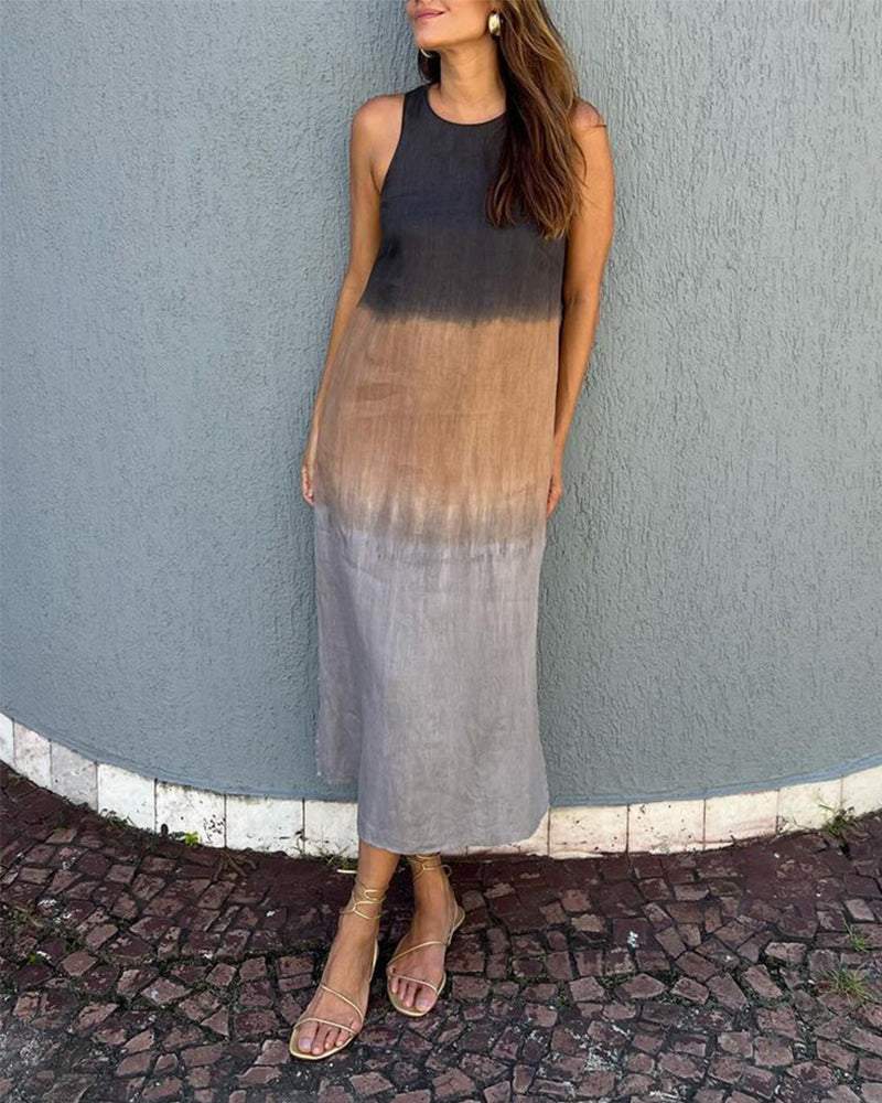 Camille™ | Ärmellös sommarklänning med trendig färgskiftning