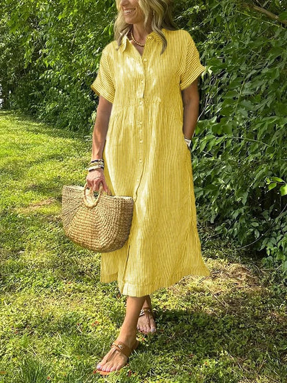 Wilma™ | Randig skjortklänning med tidlös elegans